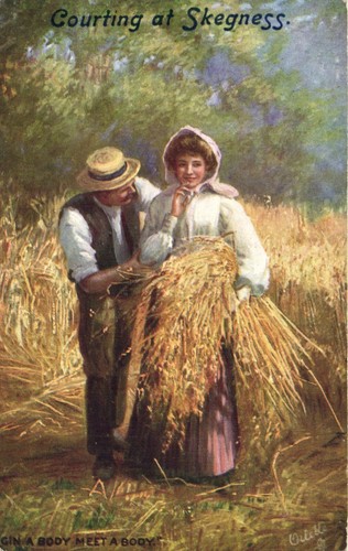 Peasant couple courting at - pc,