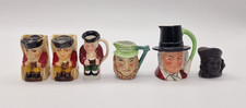 6x Toby Jugs to include Sandland Ware & Hanley, A Salt & Pepper Pot Plus Others