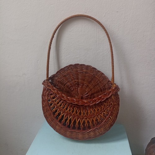 Vintage wicker wall basket - vintage,