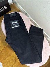 HUGO BOSS MENS DELAWARE CASHMERE TOUCH BLACK JEANS SZ 32/34 SLIMFIT BNWT RRP£169