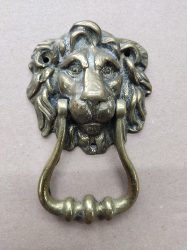 Vintage brass lion head - brass, lion's
