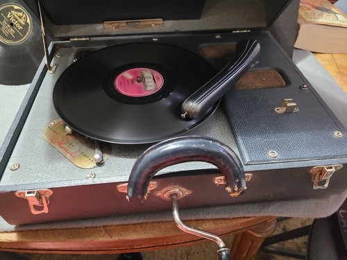 Antique wind record player - antique,