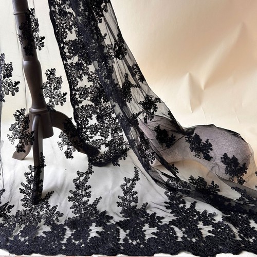 Black embroidery bridal - black,