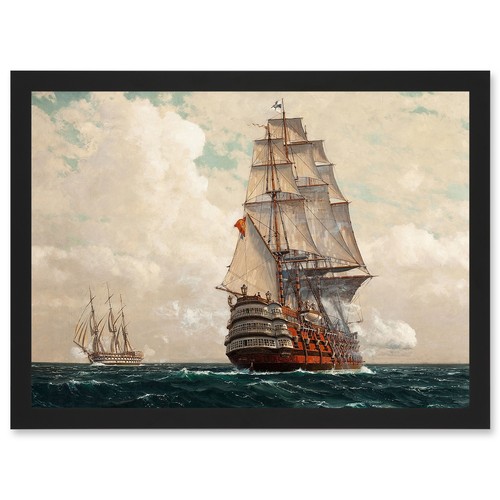 Painting seascape naval - seascape, diemer
