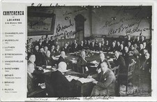 Postcard,Politics 1925 LOCARNO Conference post WW1 arrangements Chamberlain etc