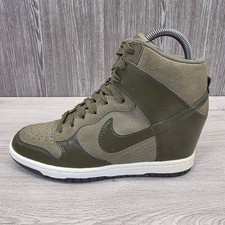 Nike Dunk Sky High Hidden Wedge Trainers Size UK 5 Sky Hi Green Suede Leather 