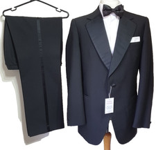 Alkit Military suppliers Vintage Mens Wedding Tuxedo Suit Ch40"L W34" L33" Black