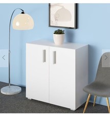 CASARIA® Bookshelf | 2  Tier | Modern Side Cabinet | Storage Unit | White