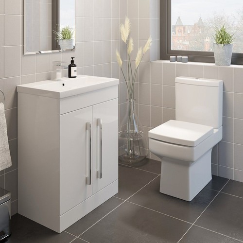White bathroom suite 600mm - white,