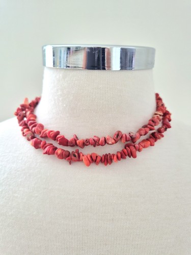 Vintage red coral - red, chip