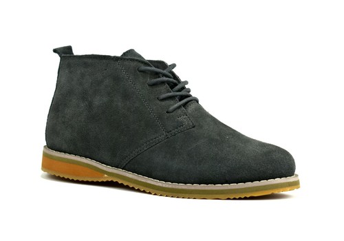 Mens leather suede black boots - leather,