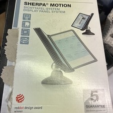 Durable SHERPA MOTION 10 Desk Display Panel Stand 360° 10 Panels A4 black