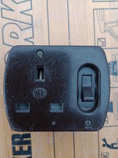 MK Bakelite brown single Wall Plug socket Retro Vintage