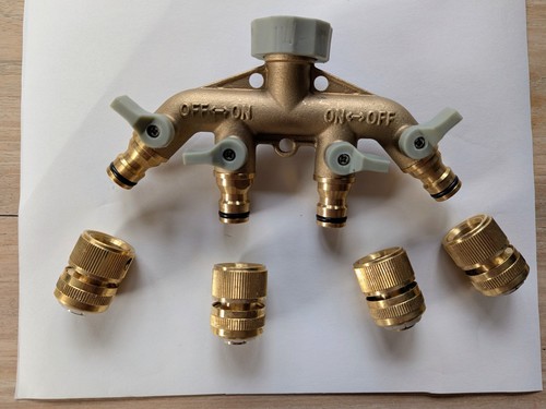 Way brass tap - 4, tap/connector