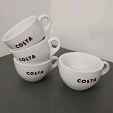 4 x Costa Coffee Cups Mug Thick Walled - 3 Medium Size and 1 Large Size 
