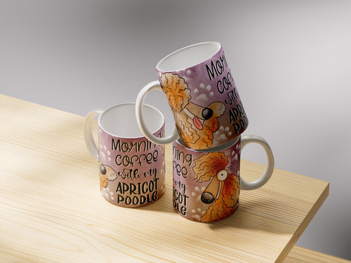Cute poodle mug apricot - cute,