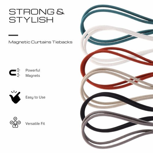 Magnetic curtain tiebacks - magnetic, –