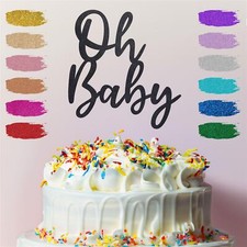 Personalised Oh Baby Cake Topper Charm Motherhood Celebration Welcome Party