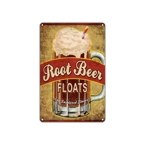 Root beer floats vintage sign - root,