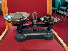 Vintage  Boots Scales with Weights, Blue, Heavy  Cast Iron