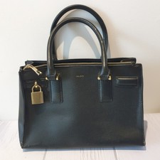 ALDO Black Ladies BAG Elbow Handbag Top Handle Vegan Faux Leather Compartments