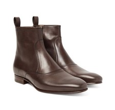 Handmade men brown leather