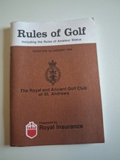 Rules of Golf The Royal & Ancient Golf Club of St Andrews Book 1988 handbook