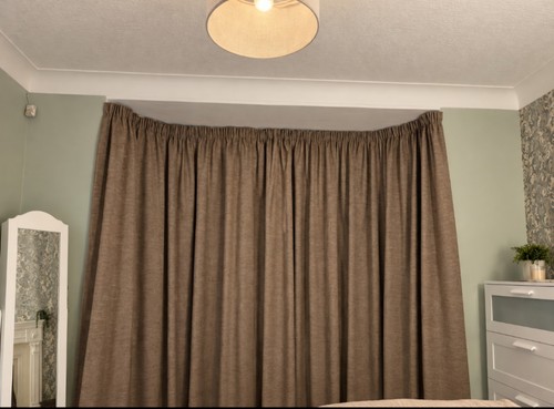 Pencil pleated brown beige - pleated, brown/beige
