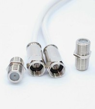 2m Twin Satellite Shotgun Coax Cable Extension Kit For Sky Fitted F Connectors