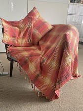 Zara Sofa size small Double Check throw Orange / Pink X2 Cushions