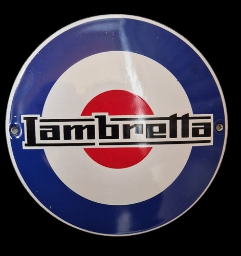Lambretta round porcelain - lambretta, round.