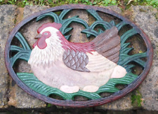 Vintage Oval Trivet Rusty Cast Iron Chicken Trivet Pot Stand - Pre-Owned VGC
