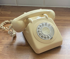 Vintage Phone GPO 706L Rotary Dial Telephone Full Cream 1965 Fully Working