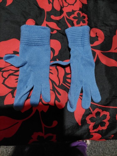 Ladies blue winter gloves - , size