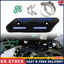 2xExhaust Heat Shield Universal Motorcycle Exhaust Pipe Protector Blue Universal