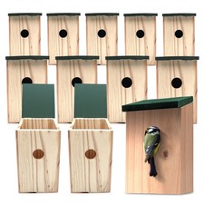 4-12 Wooden Bird Nesting Boxes Nest Box House for Small Wild Finch Robin Sparrow