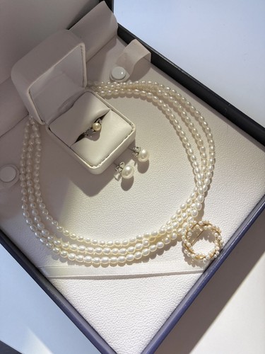 Vintage pearl jewelry set - pearl,