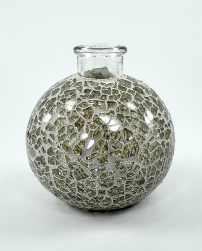 Silver mirrored mosaic glass - silver,