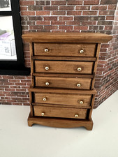 Dolls House Period Tall Chest of Drawers  1:12 Scale - Jolen  (408)