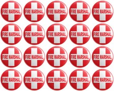 20 x Fire Marshal BUTTON PIN