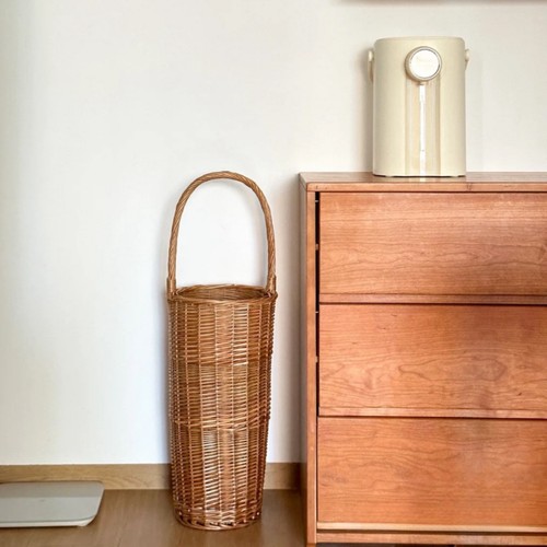 Woven wicker umbrella stand - woven,