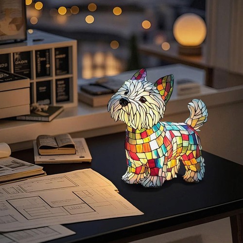 Westie dog night lamp art - westie,