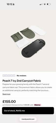 Icandy peach carrycot rrp - icandy,