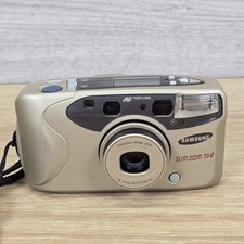 Samsung Slim Zoom 70G 35mm Film Point and Shoot Camera Gold Tested