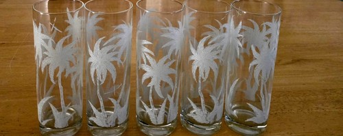 Vintage etched palm tree - 5,