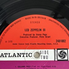LED ZEPPELIN III 'PLUM' UK  1ST PRESS vinyl 1970 'PETER GRANT' A5 /B5