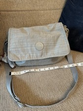 Grey Kipling Medium Bag Handbag Crossbody Pale Gret Excellent Condition