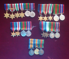 SELECTION WW1 / 2 MINIATURE MEDALS ALL on BAR for WEAR
