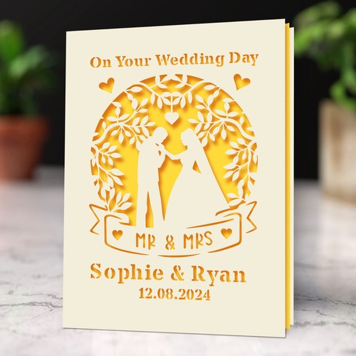 Personalised wedding day card - wedding,
