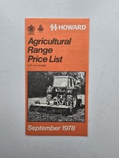 HOWARD AGRICULTURAL RANGE PRICE LIST SEPTEMBER 1978